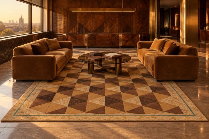 ligea visualisation of a suite with the design Intarsia Cube from THE DECO, Original colourway colourway