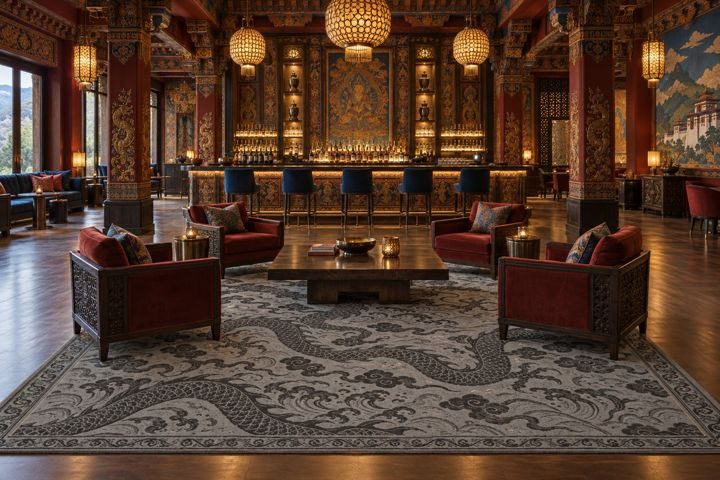 ligea visualisation of a bar with the design Dragon from THE PORCELAIN, Original colourway colourway